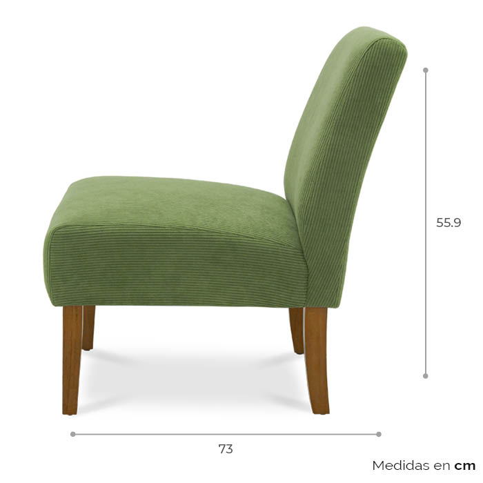 Sillon Tela Verde Sesenta | Sillones y Ottomanes | salas